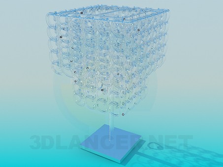 3d model Lámpara de mesa con vidrio cadenas - vista previa