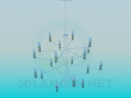 modello 3D Lampadario a tre livelli nello stile di minimalismo - anteprima