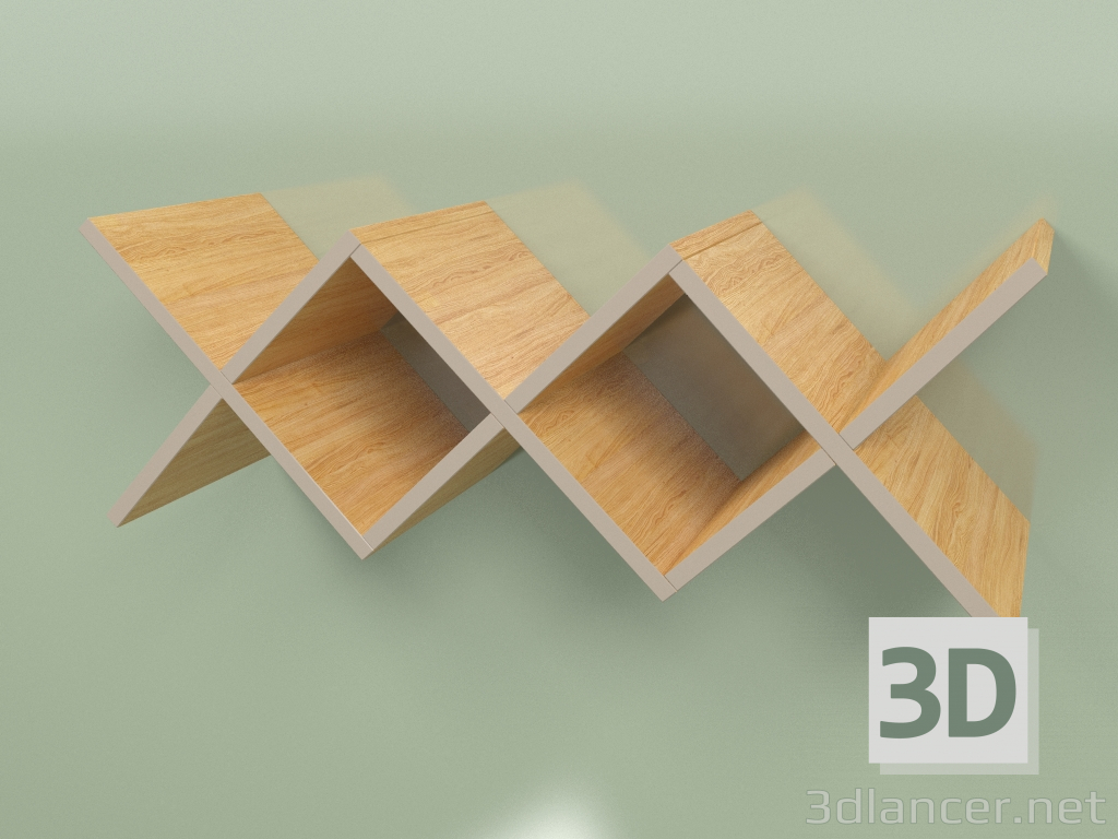 3D Modell Regal für Wohnzimmer Woo Regal lang (Kaffee) - Vorschau