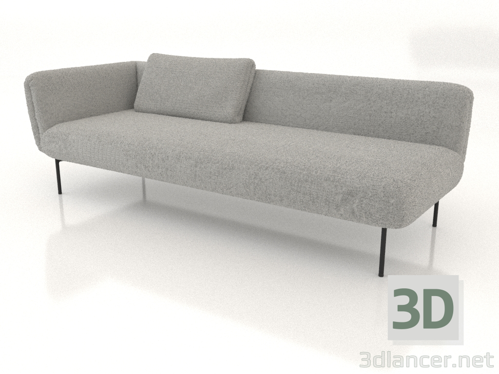 modello 3D Modulo divano terminale 225 sinistra (opzione 1) - anteprima