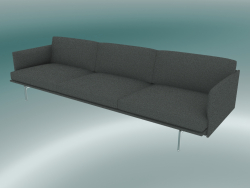 Sofa 3,5-Sitzer Outline (Remix 163, Aluminium poliert)