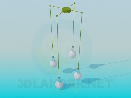 modello 3D Pendente per 4 lampadine - anteprima