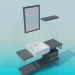 modèle 3D Le meuble-lavabo avec tiroirs - preview
