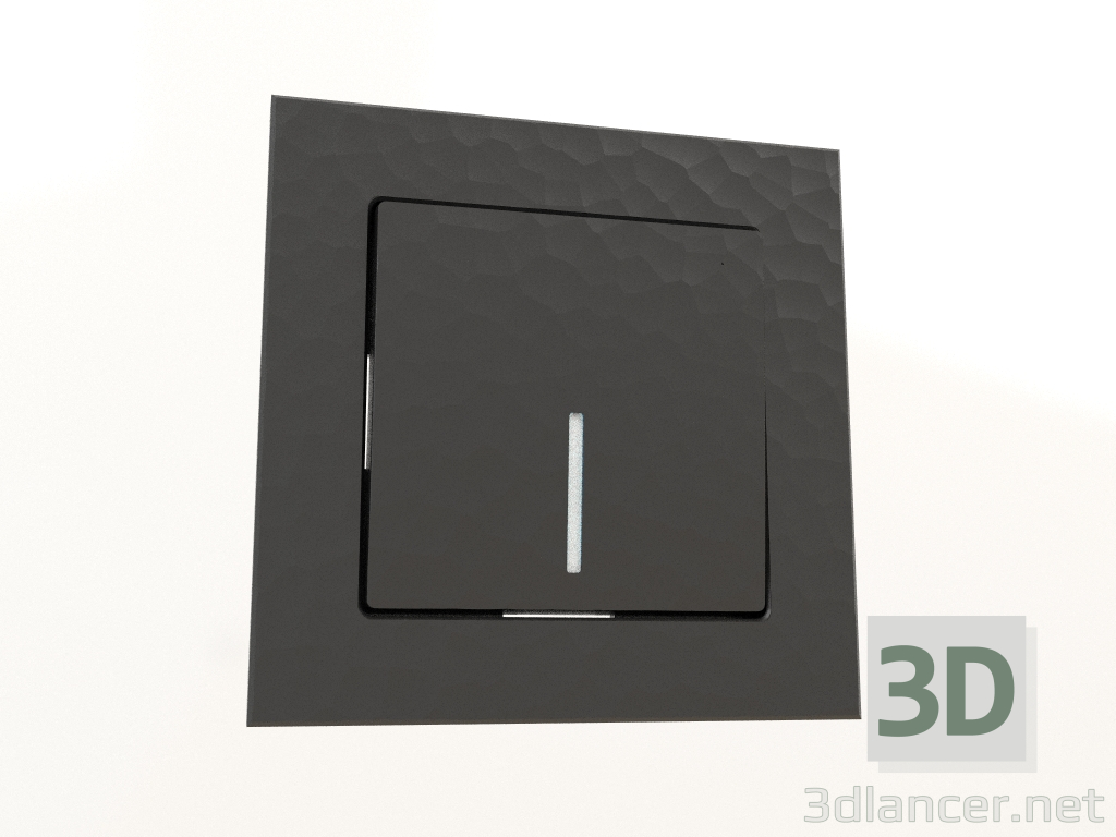 3d model Interruptor de una tecla con retroiluminación (martillo negro) - vista previa