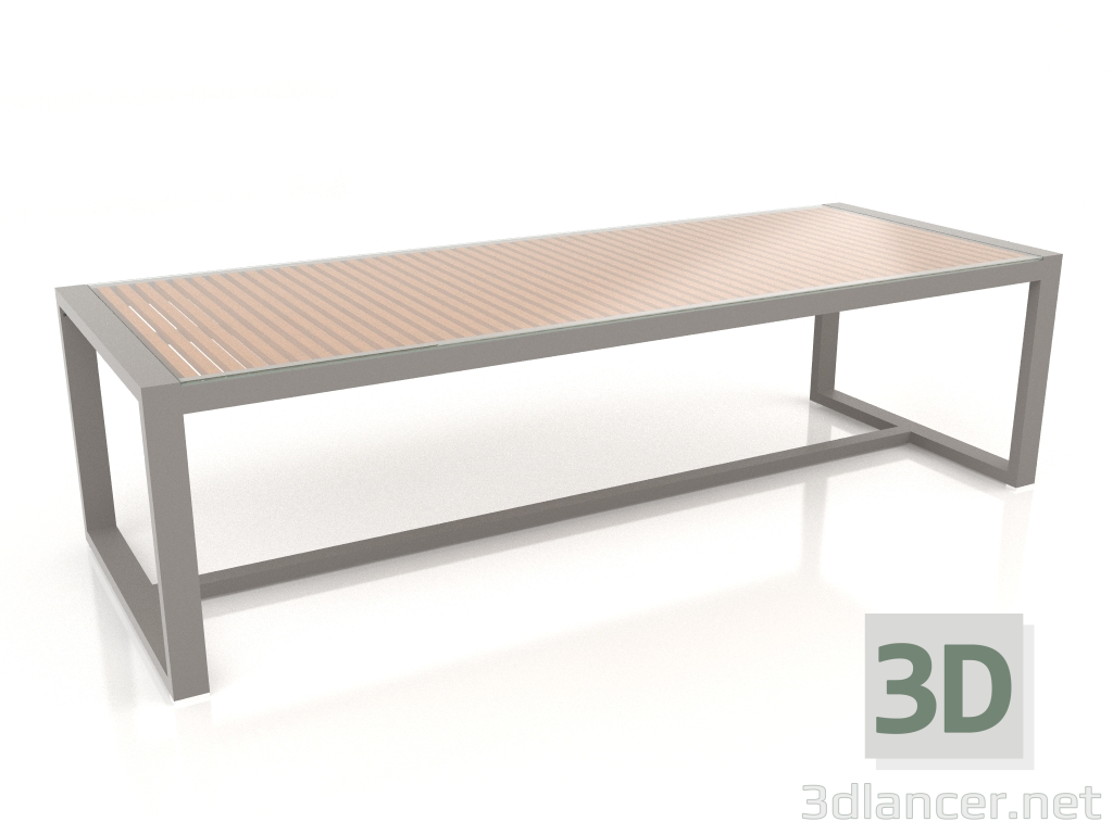 modello 3D Tavolo da pranzo con piano in vetro 268 (Grigio quarzo) - anteprima