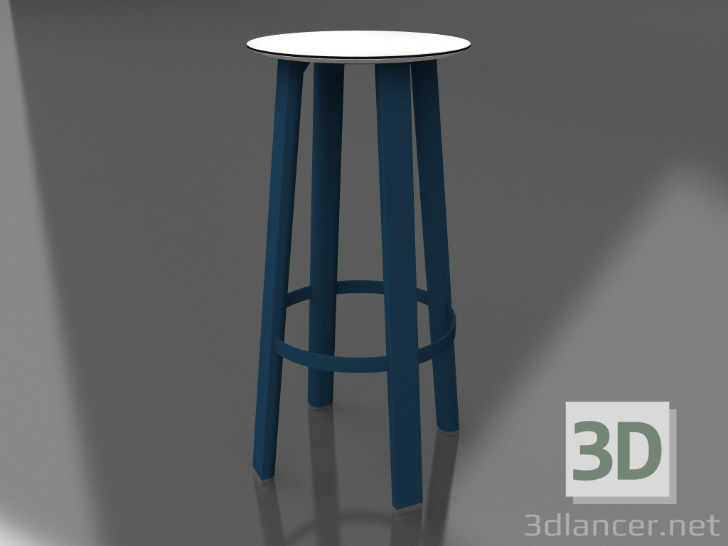 modèle 3D Tabouret haut (Gris bleu) - preview