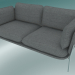 modello 3D Divano divano (LN2, 84x168 H 75cm, gambe cromate, Hot Madison 724) - anteprima