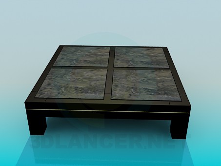 3d модель Квадратный низкий стол – превью