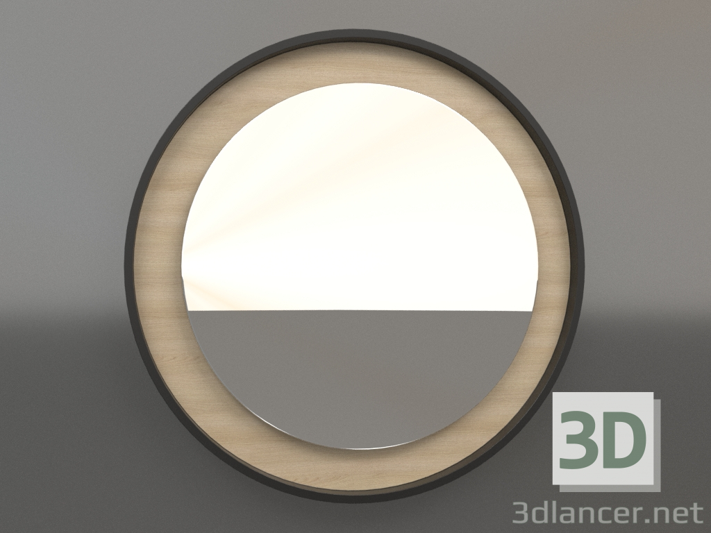 3d модель Зеркало ZL 19 (D=568, wood white, black) – превью
