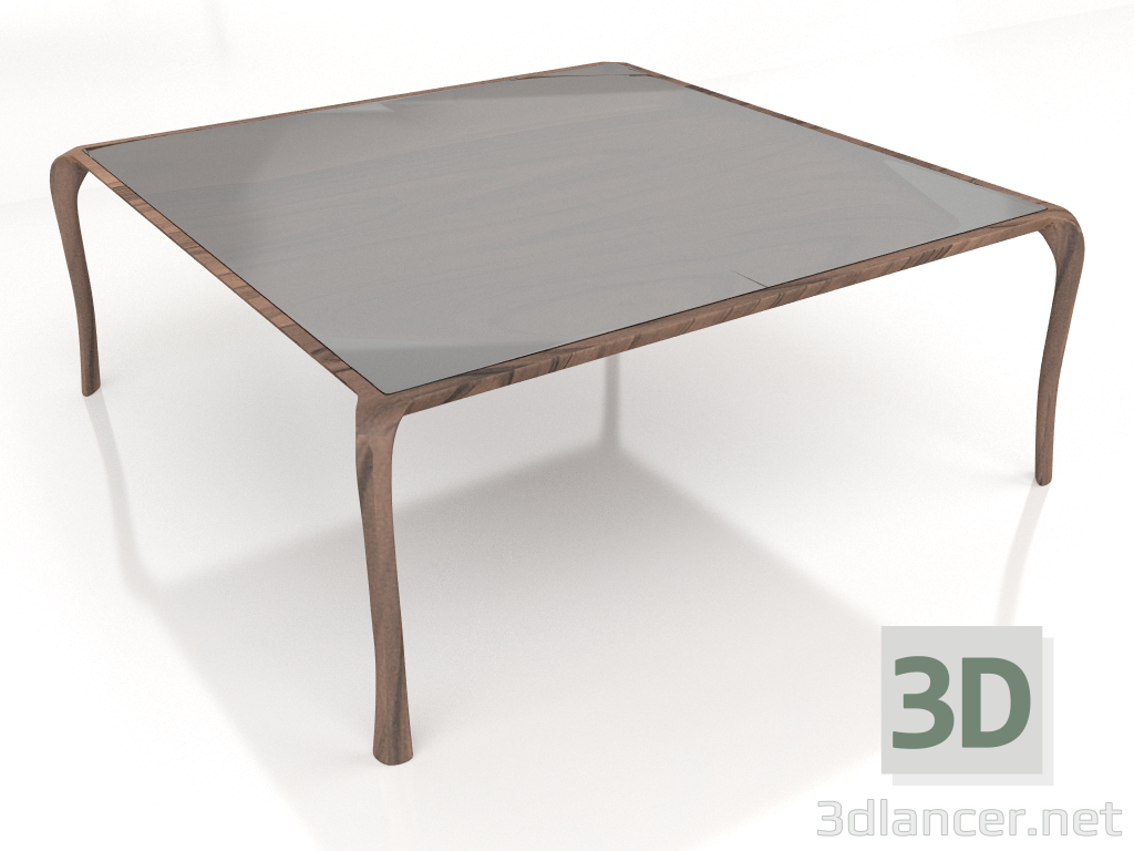 modello 3D Tavolo da pranzo Whity quadrato (vetro) 200x200 - anteprima