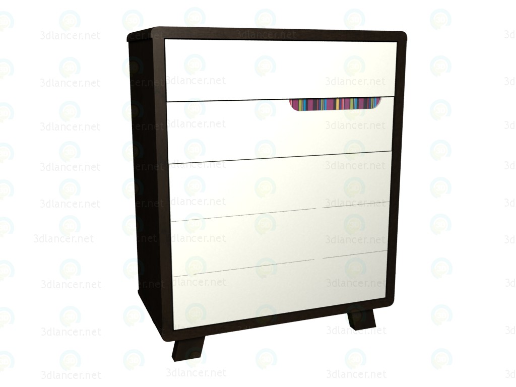 3d model Chest of drawers high - preview