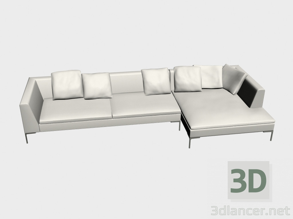 modèle 3D Canapés modulaires Charles grande - preview