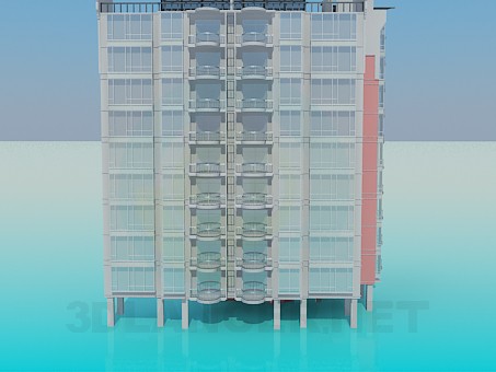 3d model Living block - preview