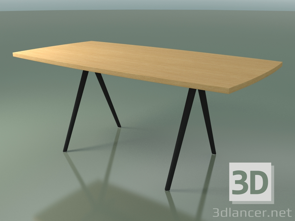 3D Modell Seifenförmiger Tisch 5432 (H 74 - 90x180 cm, Beine 180 °, furnierte L22 Natureiche, V44) - Vorschau