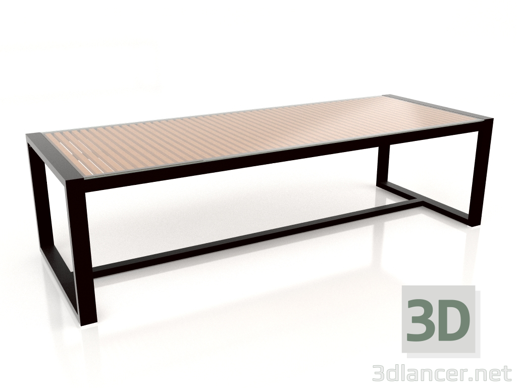 3d model Dining table with glass top 268 (Black) - preview