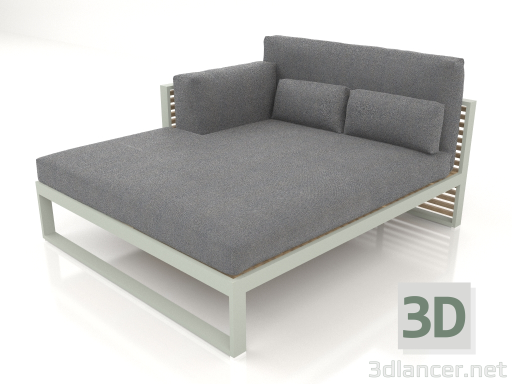 modèle 3D Canapé modulable XL, section 2 gauche, dossier haut (Gris ciment) - preview