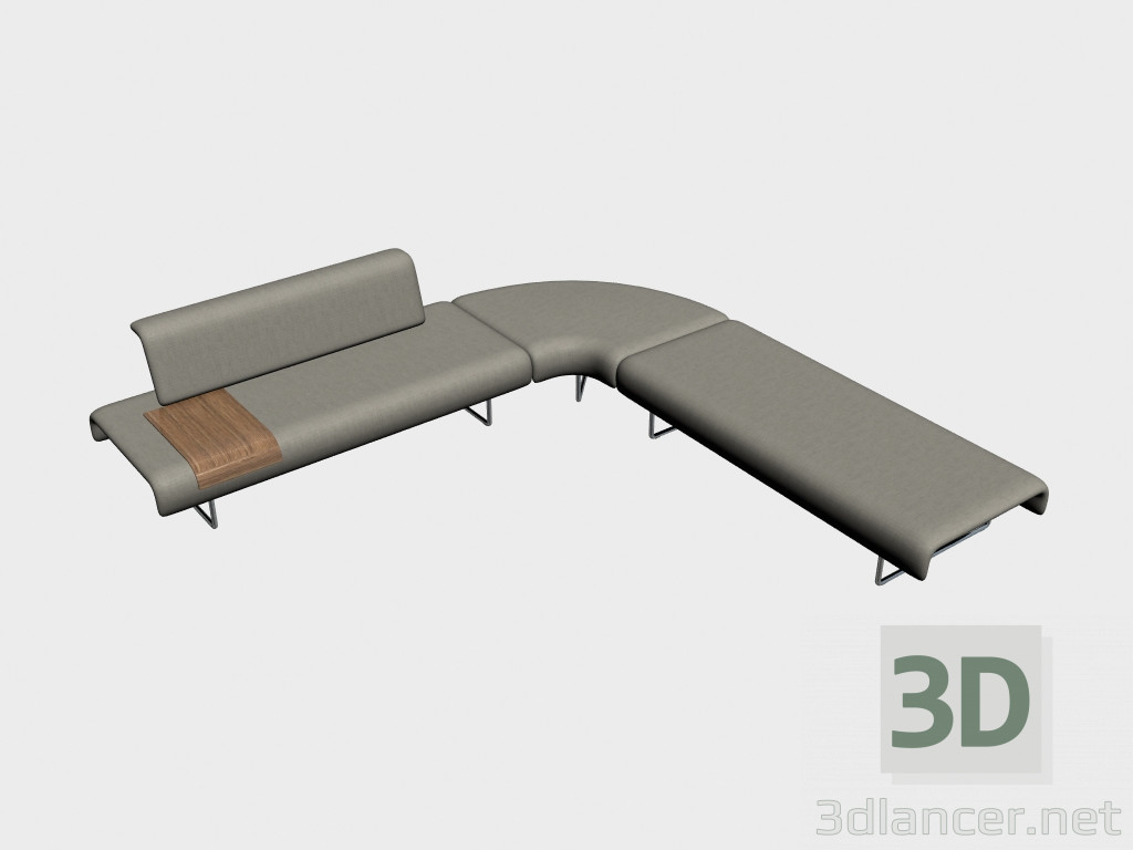 modèle 3D Canapé d'angle Nuage - preview