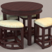 3D Mutfaktan bir masa ve dört sandalye seti modeli satın - render