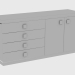 3D Modell Schließfach BAKU CABINET SPIEGEL (180x50xH84) - Vorschau