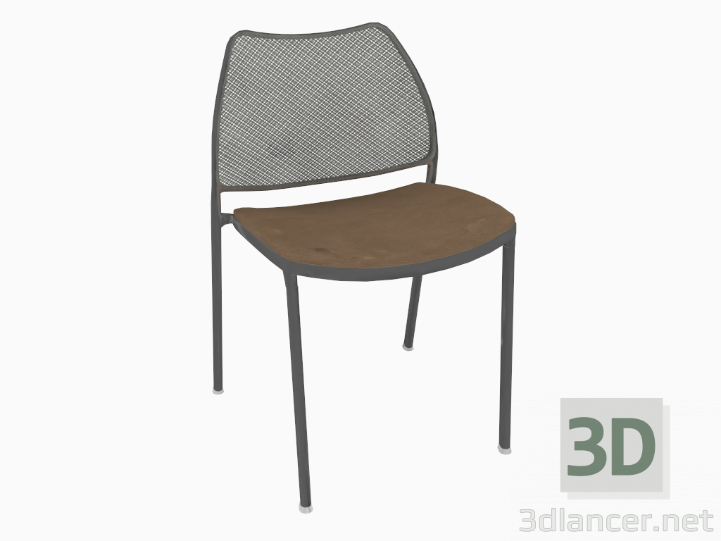 modello 3D Sedia da ufficio con telaio cromato (A) - anteprima