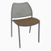 modèle 3D Chaise de bureau avec structure en chrome (A) - preview