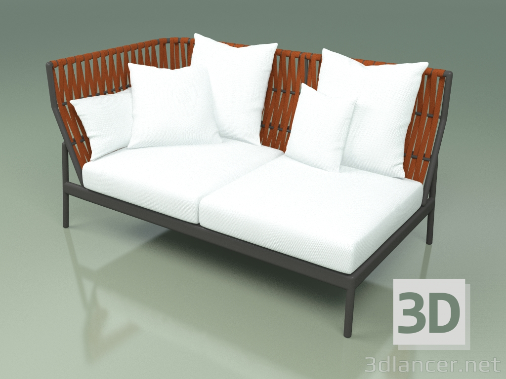 modello 3D Modulo divano destro 104 (cintura arancione) - anteprima