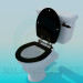 3 डी मॉडल शौचालय का कटोरा काले ढक्कन के साथ - पूर्वावलोकन