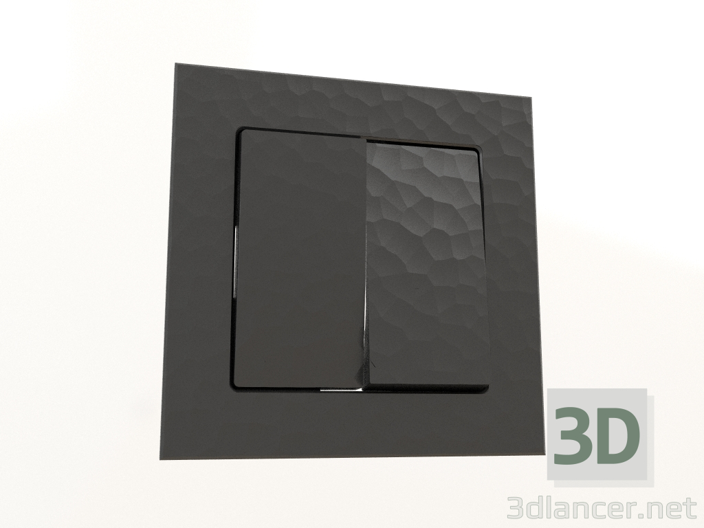 modèle 3D Interrupteur à deux gangs (marteau noir) - preview