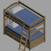 3d модель Двухъярусная кровать, Двухъярусная кровать – превью