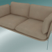 modello 3D Sofa Sofa (LN2, 84x168 H 75cm, Gambe cromate, Pelle - Anilina di seta) - anteprima