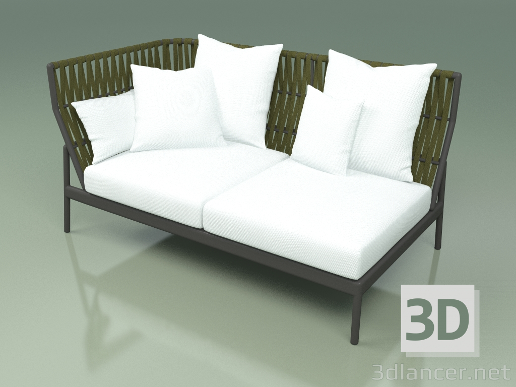 modèle 3D Module canapé droit 104 (Ceinture Olive) - preview
