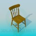 3d модель Деревянный резной стул – превью