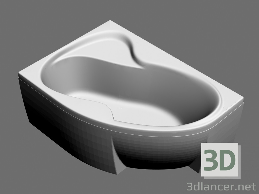 modello 3D Vasca da bagno asimmetrica Rosa II-150 L set - anteprima
