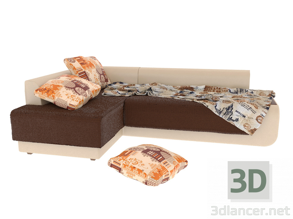 modèle 3D de Canapé d'angle Bruno Mika 10 Paloma 7650 acheter - rendu