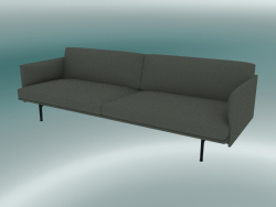 Sofa Triple Outline (Fiord 961, Schwarz)