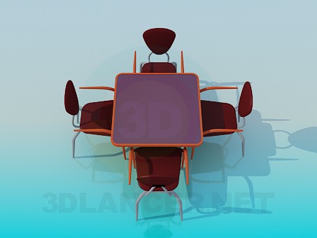 3d model Mesa de Cafe - vista previa