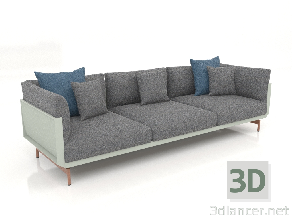 3D modeli 3'lü kanepe (Çimento grisi) - önizleme