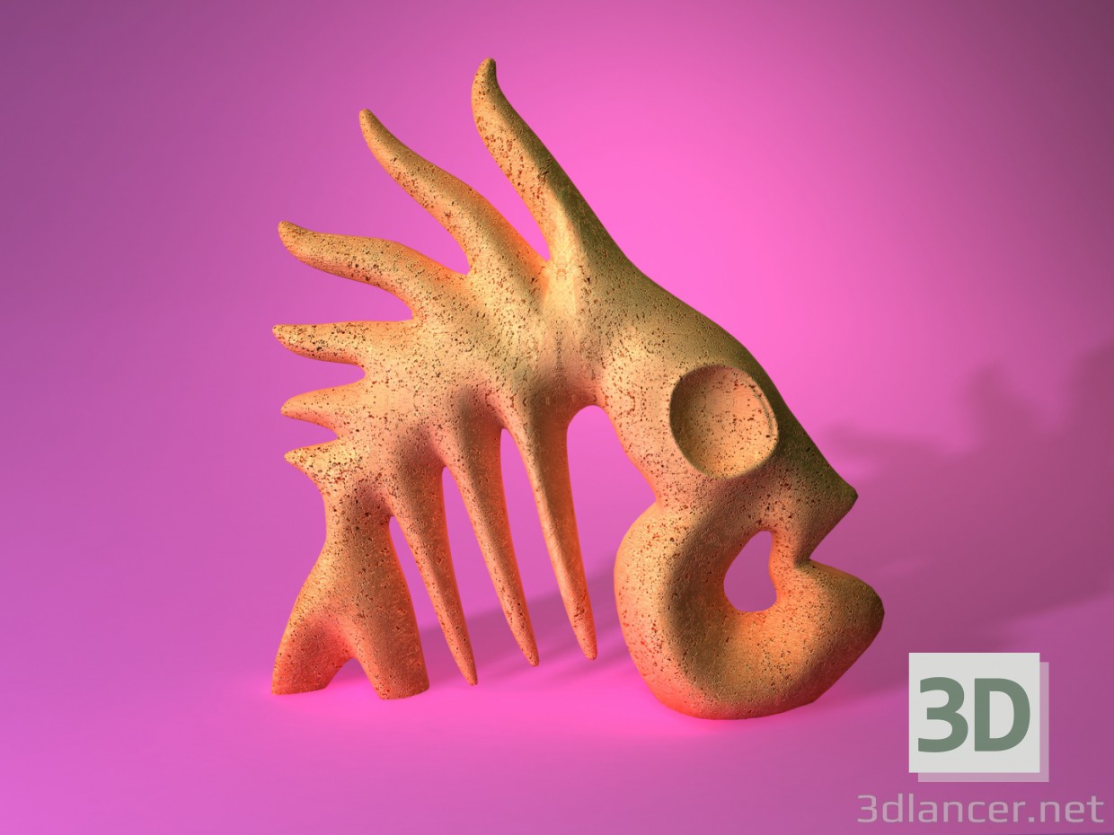 3D Balık heykelcik. modeli satın - render