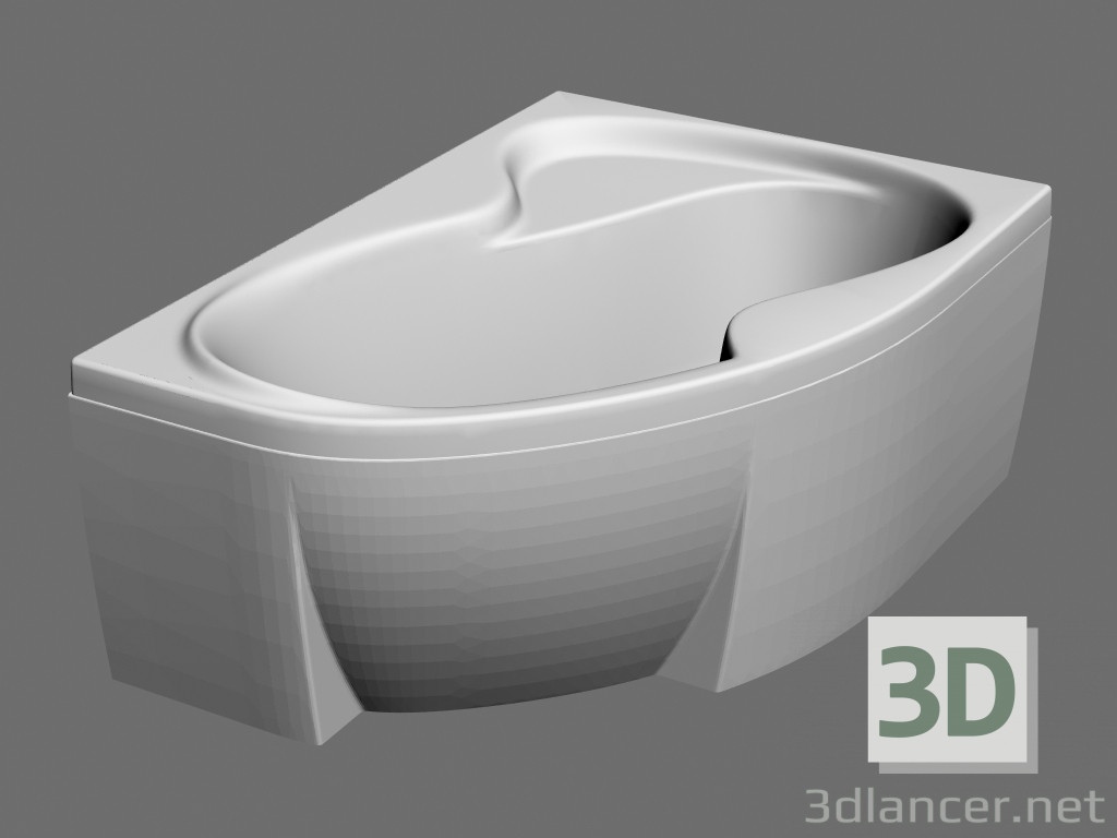 3D Modell Asymmetrische Badewanne set Rosa II-150 R - Vorschau
