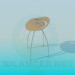3d model A stool with small backrest - preview