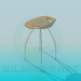 3d model A stool with small backrest - preview