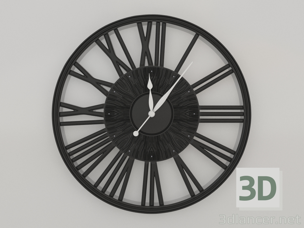 Modelo 3d Relógio de parede GRACEFUL (preto) - preview