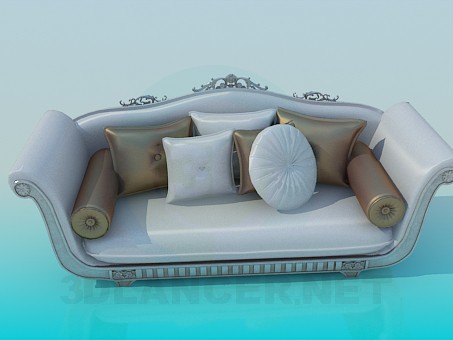 modèle 3D Canapé avec des éléments baroques - preview