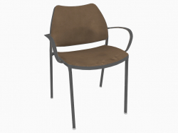 Chaise de bureau avec structure chromée (avec accoudoirs) (B)