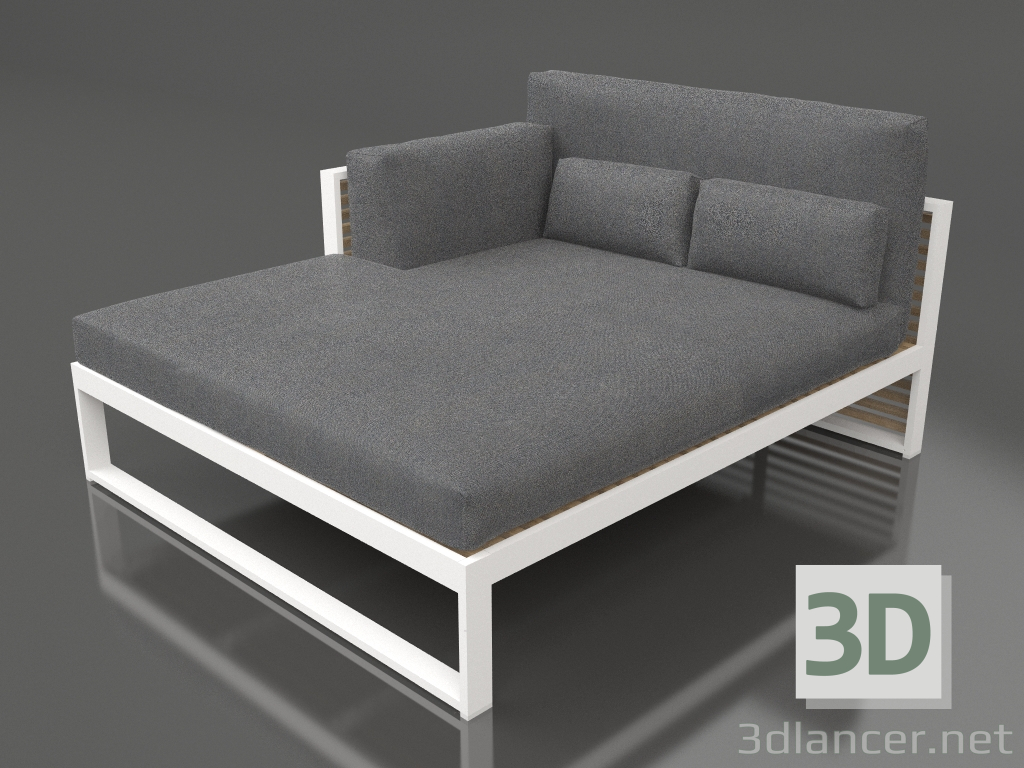 3D modeli XL modüler kanepe, sol bölüm 2, yüksek arkalık (Beyaz) - önizleme