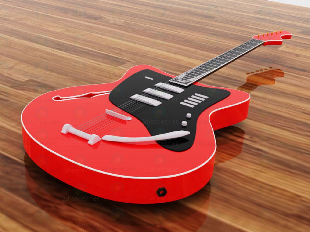 modèle 3D Guitare - preview