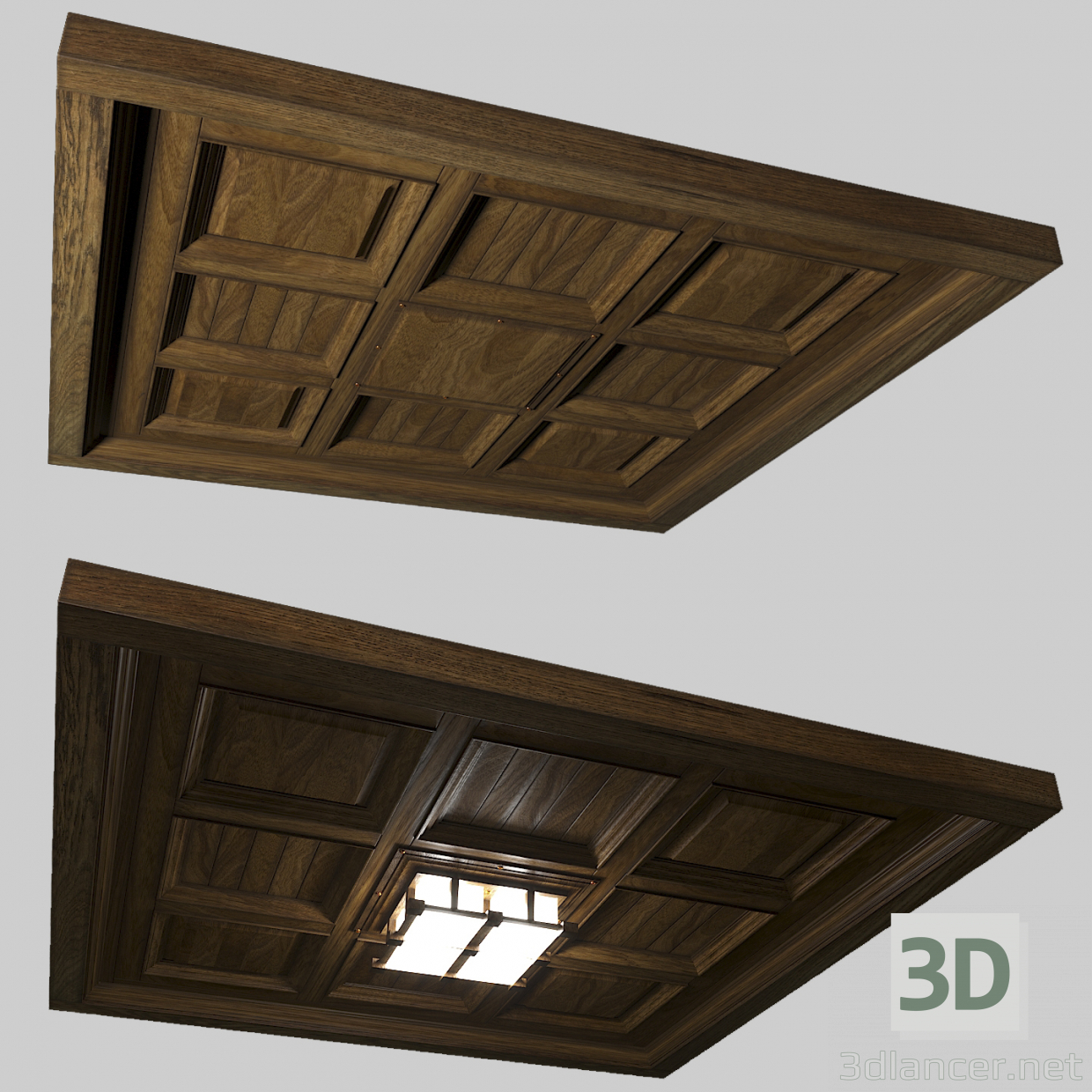 3d Wooden ceiling design model buy - render