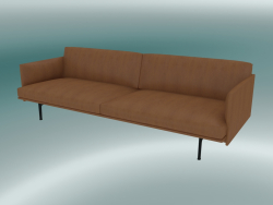 Triple Sofa Outline (Refine Cognac Leather, Black)