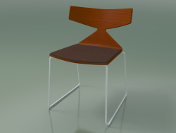 Stackable chair 3711 (on a sled, with a pillow, Orange, V12)