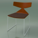 3D Modell Stapelbarer Stuhl 3711 (auf einem Schlitten mit Kissen, Orange, V12) - Vorschau